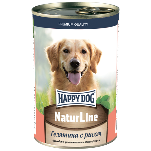 Happy Dog NatureLine Консервы для собак Телятина с рисом 410 г х 20 шт (90138)