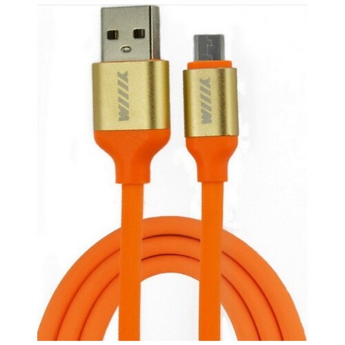 Кабель переходник WIIIX микро-USB оранжевый 120 см CB120-UMU-10OG