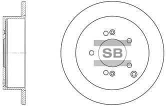 Тормозной диск задний SANGSIN BRAKE SD1052 284x10.1 для Hyundai Highway VAN, Hyundai ix35, Hyundai Santa Fe, Hyundai Trajet