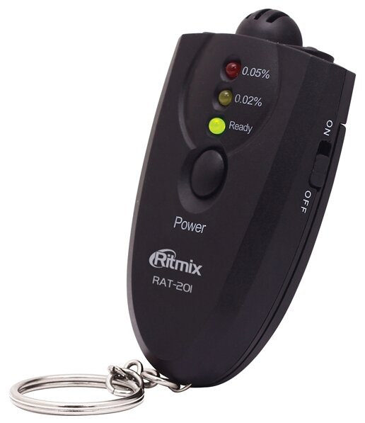 Алкотестер персональный RITMIX RAT-201, 0-1 промилле, индикация, питание 2хААА, 15115894