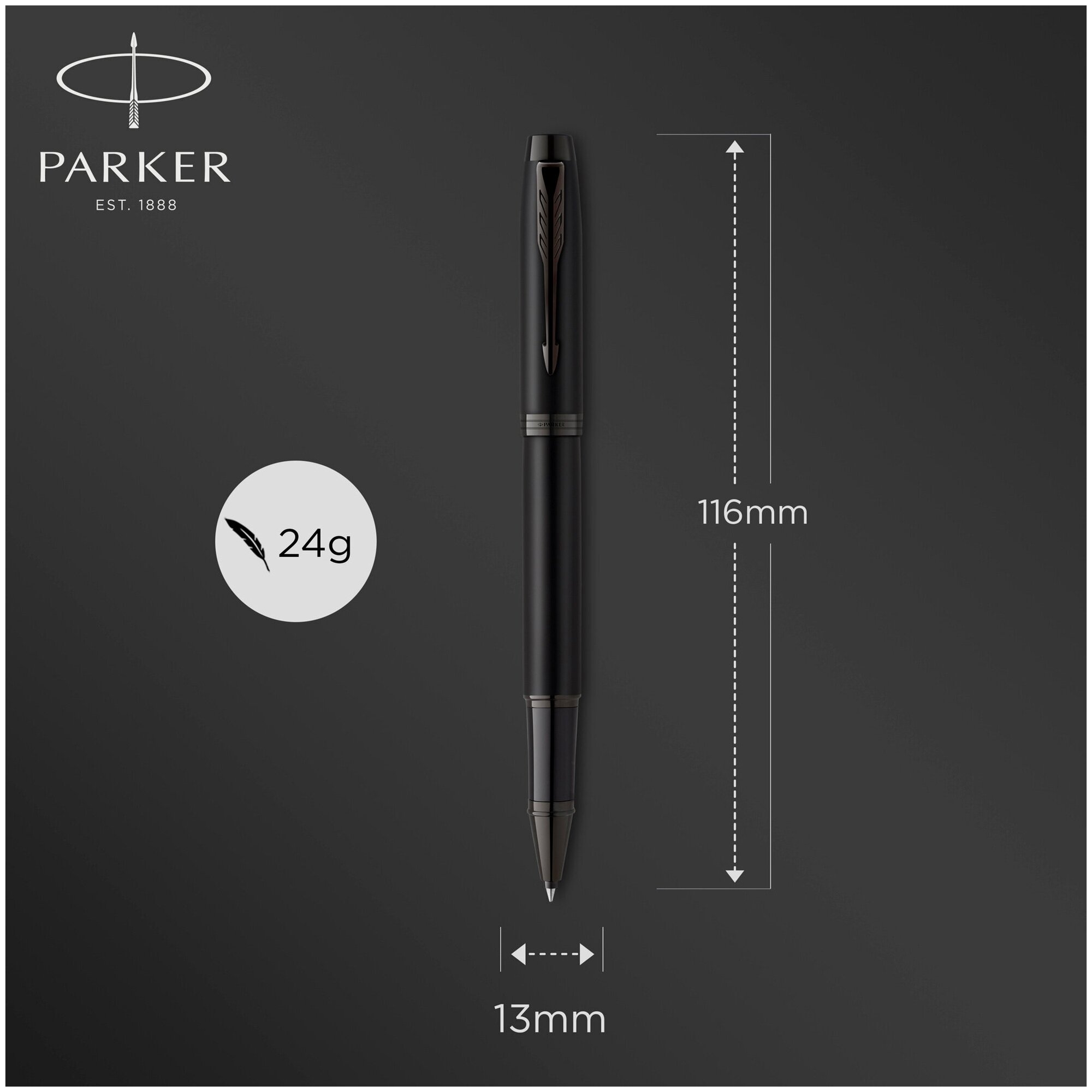 Ручка-роллер Achromatic MBLK BT, черная PARKER - фото №20