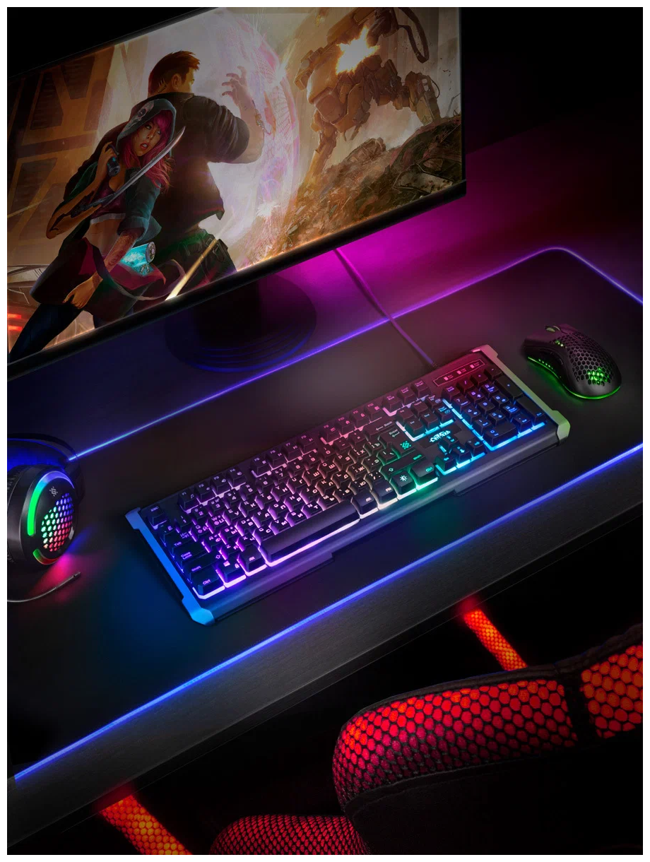 Купить Проводная игровая клавиатура Defender Chimera GK-280DL RU,RGB ...