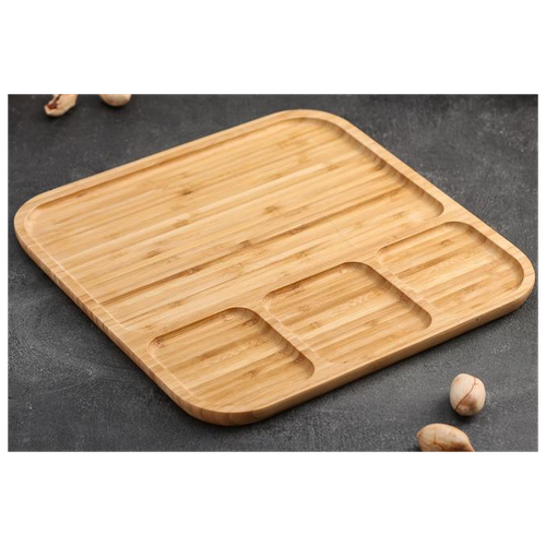 Менажница ZDK Kitchen Wood 4 секции, дерево, 28*24*1,7см (371610)