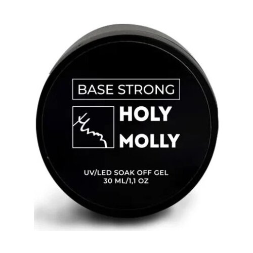 HOLY MOLLY Базовое покрытие Base Strong, прозрачный, 30 мл база для гель лака holy molly base elastic rubber 30 мл
