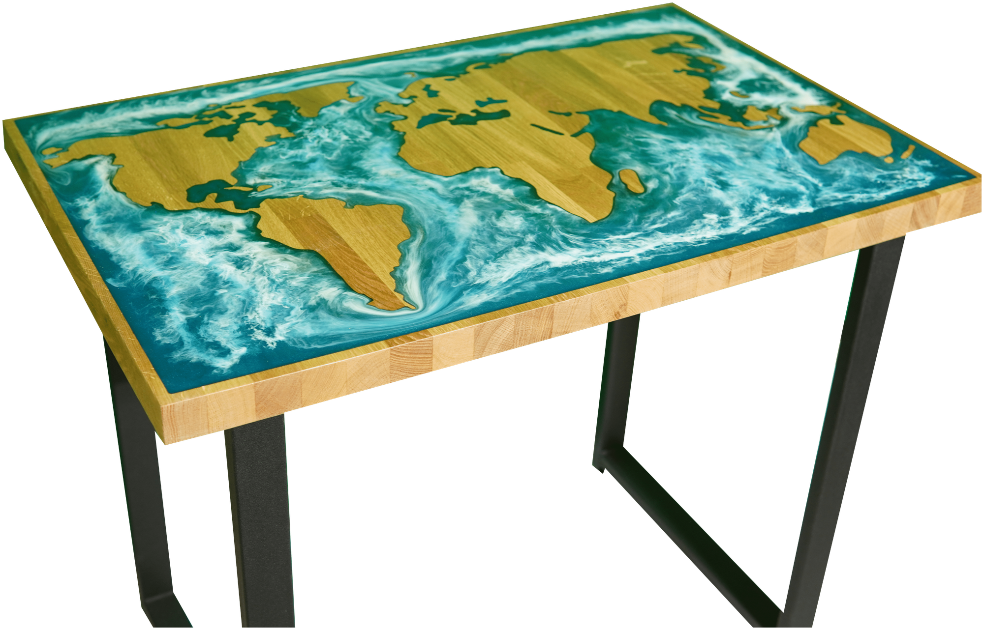 Стол кухонный, обеденный в стиле лофт "Water World " . Массив дуба .90 см . Смола. Salomon table.