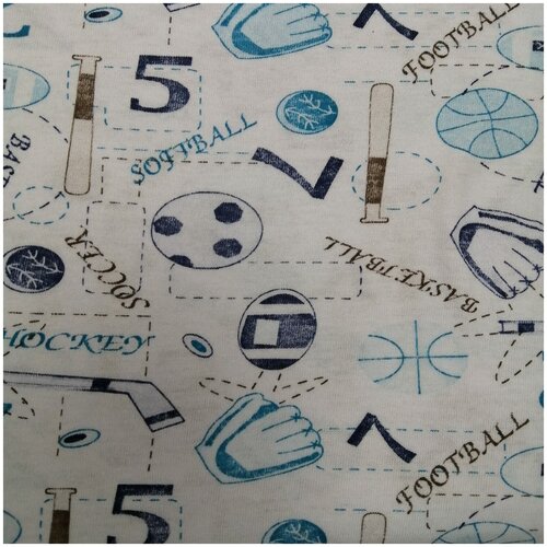 Простыня на резинке с рисунком Спорт 80х180х20 см, трикотаж 100% хлопок 145 г/м2, Купи в дом – онлайн