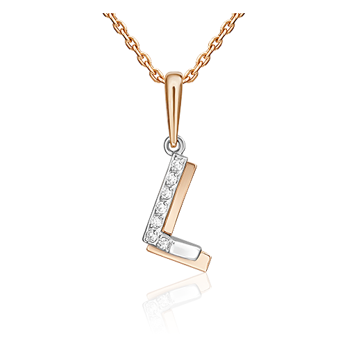 фото Подвеска platina jewelry из золота 585 пробы с фианитом