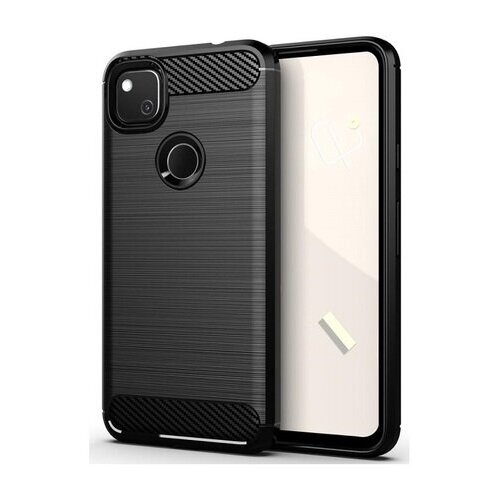 фото Чехол защитный черный для google pixel 4a, серия carbon от caseport