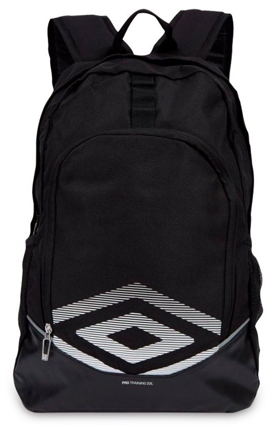 Спортивный рюкзак Umbro Pro Training 2.0 Medium Backpack с карманом для бумажника. Большой рюкзак Umbro для тренировки с 2 боковыми карманами черно- белый 18 литров 40 х 30 х 17 см