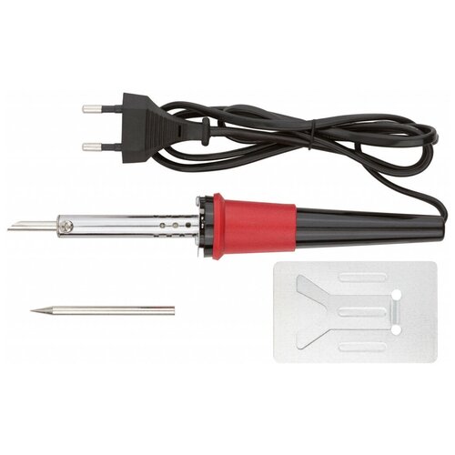 Паяльник 220 В пластиковая ручка доп-но подставка для паяльника и два сменных жала D48 мм 40 Вт 60900₽