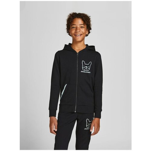 фото Jack & jones, джемпер-толстовка для мальчика, цвет: черный, размер: 140