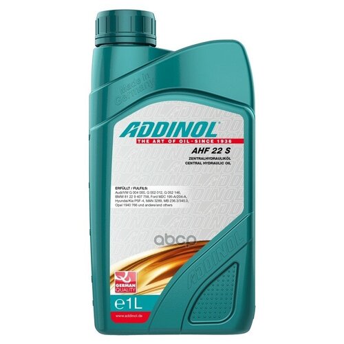 Addinol Ahf 22 S Масло Гидравлическое (1l) ADDINOL арт. 4014766074386