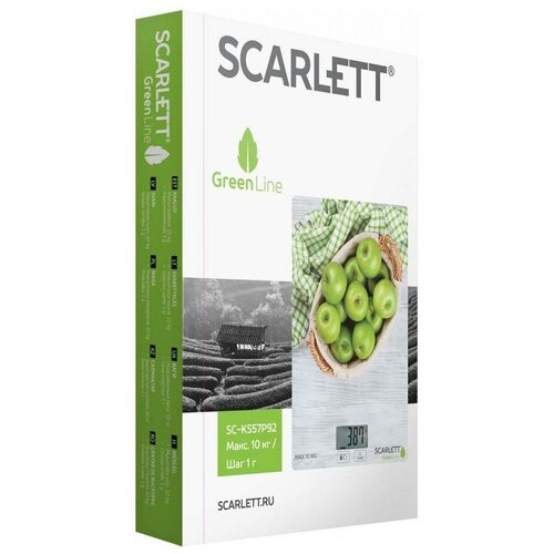 фото Весы кухонные электронные scarlett green line sc-ks57p92, 5 кг, рисунок