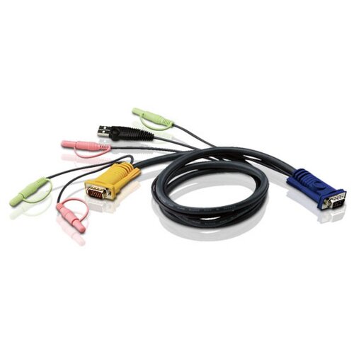 KVM-кабель ATEN 2L-5305U шнур мон клав мышь usb аудио dvi i single link usb a тип 2xrca dvi i single link usb b тип 2xrca