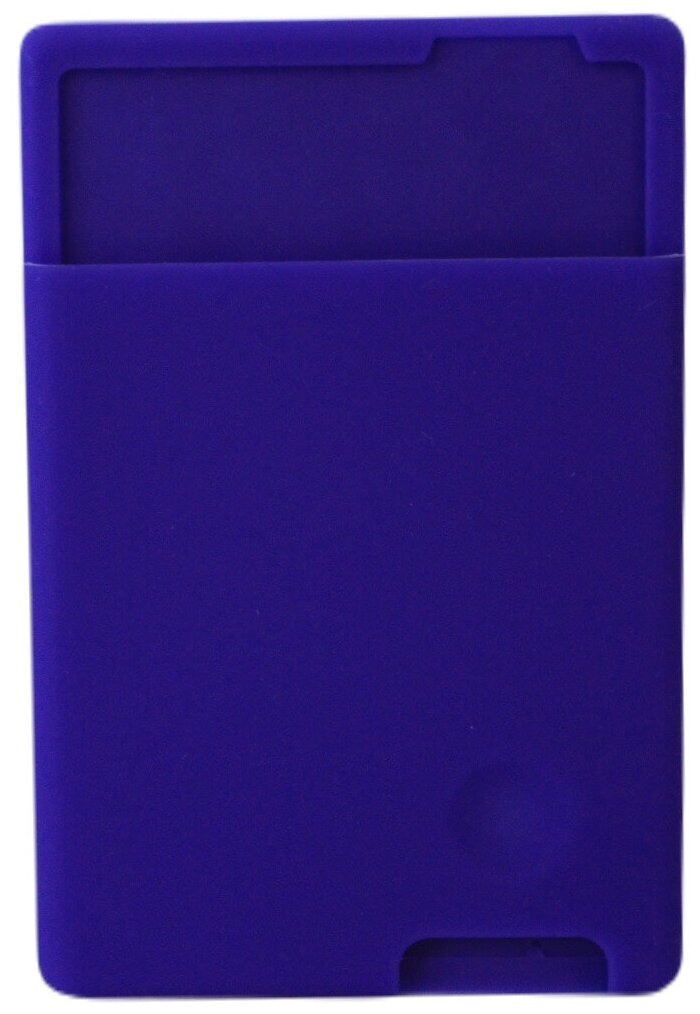 Чехол бумажник для телефона силиконовый фиолетовый / картхолдер самоклеящийся