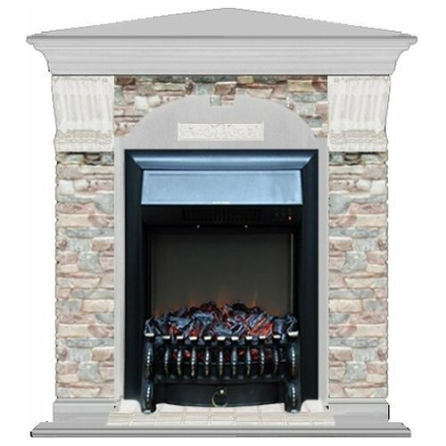 Каминокомплект Glenrich Арочный Грот цветной угловой (Fobos), Белый