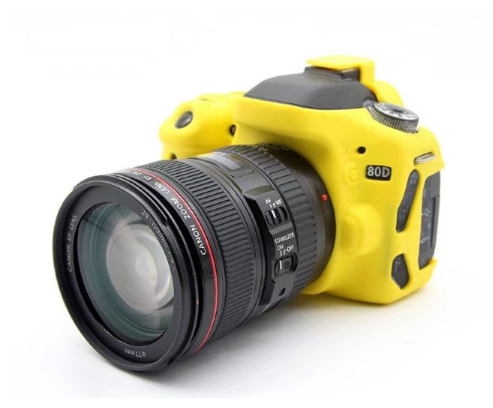 Защитный силиконовый чехол Чехол. ру для фотоаппарата Canon EOS 80D ультра-тонкая полимерная из мягкого качественного силикона желтый