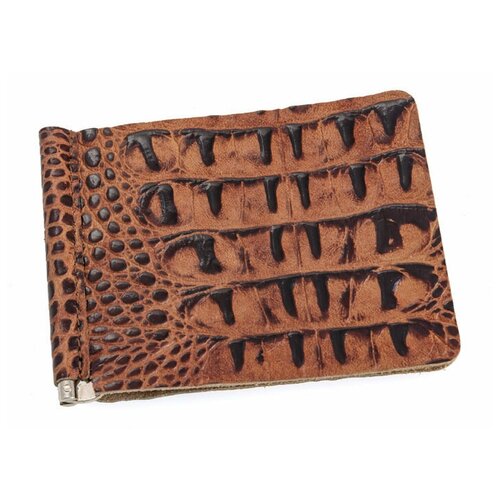 фото Зажим для купюр premier+urb из натуральной кожи, бумагодержатель, компактный кошелек, зажим для денег темно-коричневый cro-z-5-300