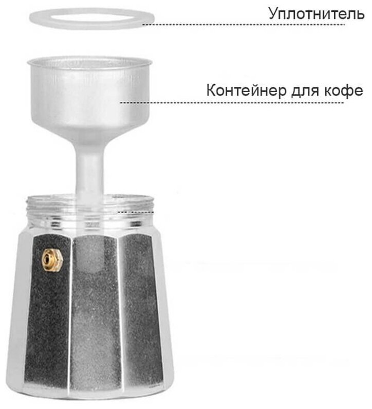 Уплотнитель гейзерной кофеварки 1 чаша, D 50,9-38,5 мм, h 2,3 мм, G26978227 - фотография № 4