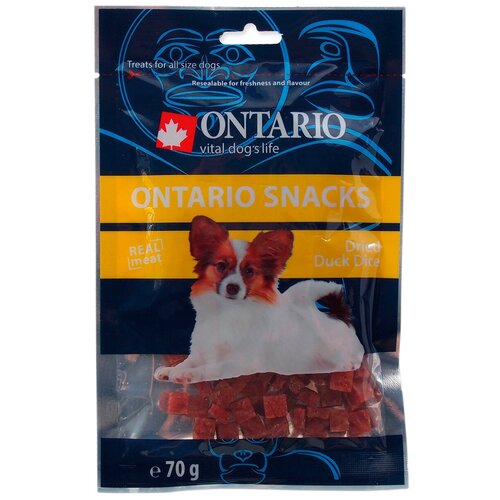Ontario Dog 70г. Закуска с утиными косточками для собак мелких пород