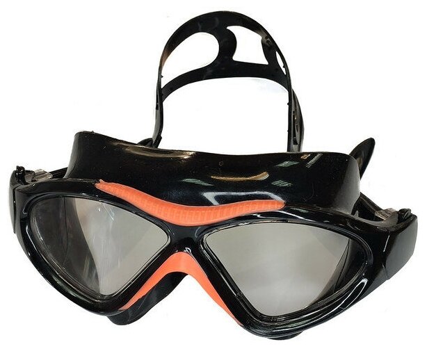 Очки маска для плавания взрослая E36873-10 (черно/оранжевые)