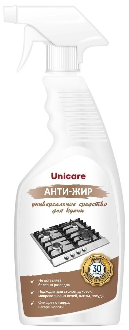 фото UNICARE Универсальное чистящее средство для кухни "Анти-жир" ПНД, 0,6л