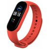 Силиконовый ремешок для фитнес трекера Xiaomi Mi Band 5 и Mi Band 6 / Спортивный Premium браслет для Сяоми Ми Бэнд 5 и Ми Бэнд 6 (Красный) - изображение
