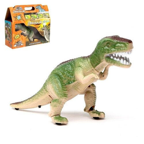 Динозавр «Рекс» работает от батареек, световые и звуковые эффекты. цвета микс
