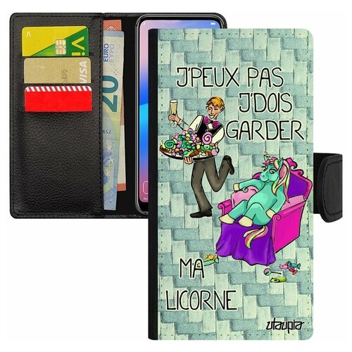 фото Чехол книжка на мобильный galaxy s7 edge, "не могу - сижу с единорогом!" юмор анекдот utaupia