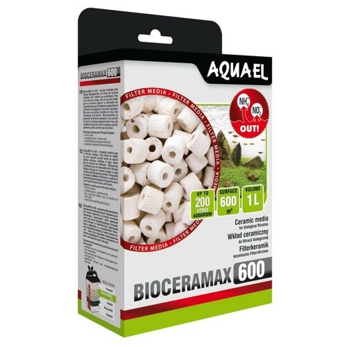 Наполнитель AQUAEL BIOCERAMAX 600 1000 мл (керамика, кольца, 600 м?л) (2 шт)