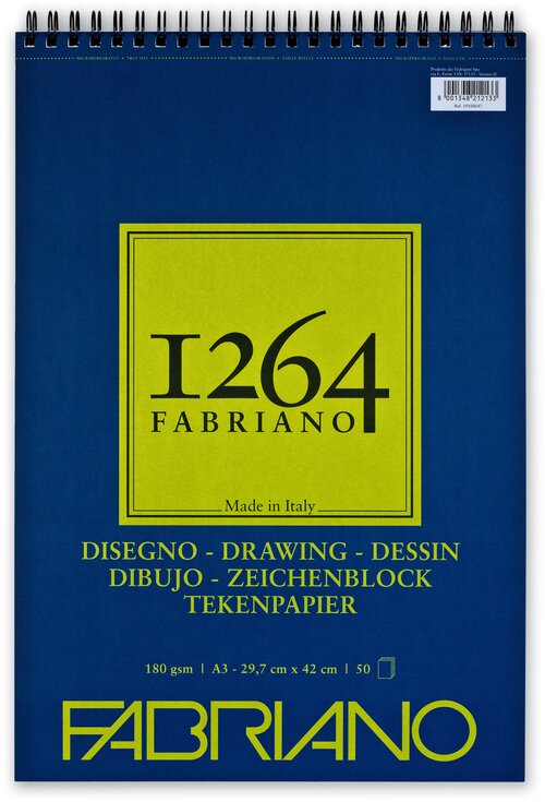 Альбом для графики Fabriano 1264 DRAWING 180г/м. кв 29,7х42 50 листов спираль по короткой стороне