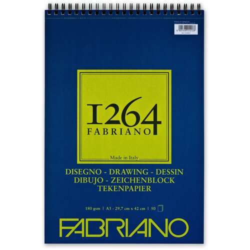 Альбом для графики Fabriano 1264 DRAWING 180г/м. кв 29,7х42 50 листов спираль по короткой стороне