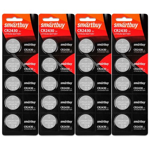 Батарейка CR2430 3V SmartBuy blister, упаковка 20 шт. батарейка литиевая kodak cr2430 3v