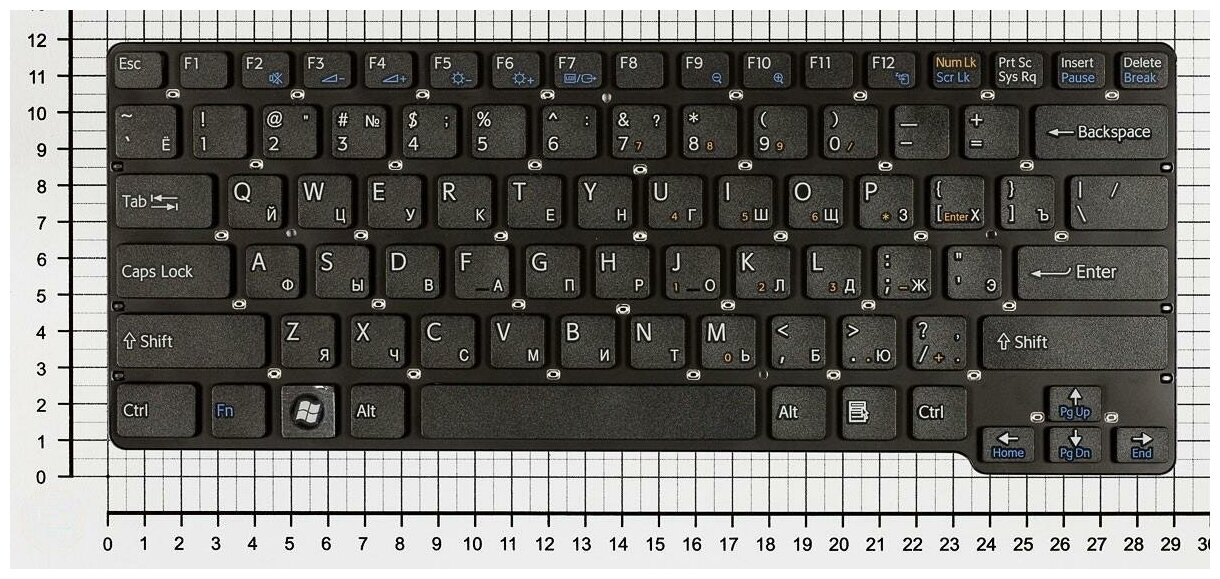 Клавиатура для ноутбука Sony Vaio NSK-S7B0R черная без рамки