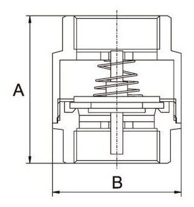 Обратный клапан пружинный Tim JH-1010std 1/2" муфтовый (ВР/ВР), латунь Ду 15 (1/2")