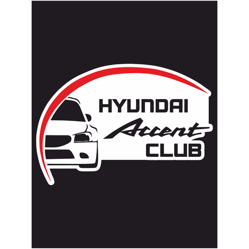 Наклейка на авто "Hyundai Accent Club - Хендай Акцент Клуб" 20х13 см