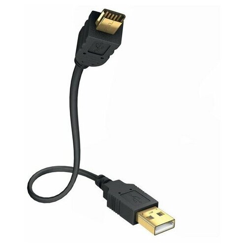 Кабель Cantell для зарядки и передачи данных, USB to mini USB 5, Черный, 1 метр