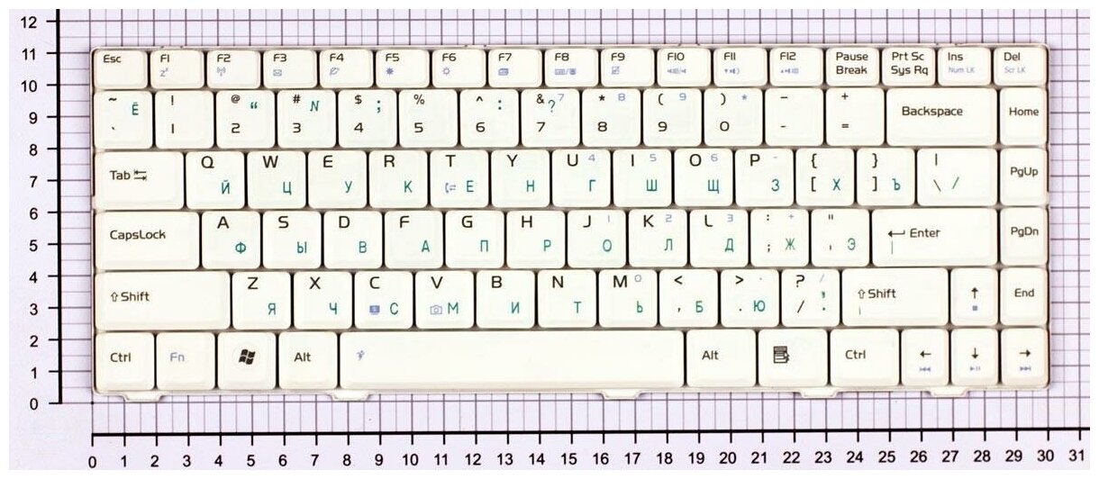 Клавиатура для ноутбука Asus F80CR Русская Белая