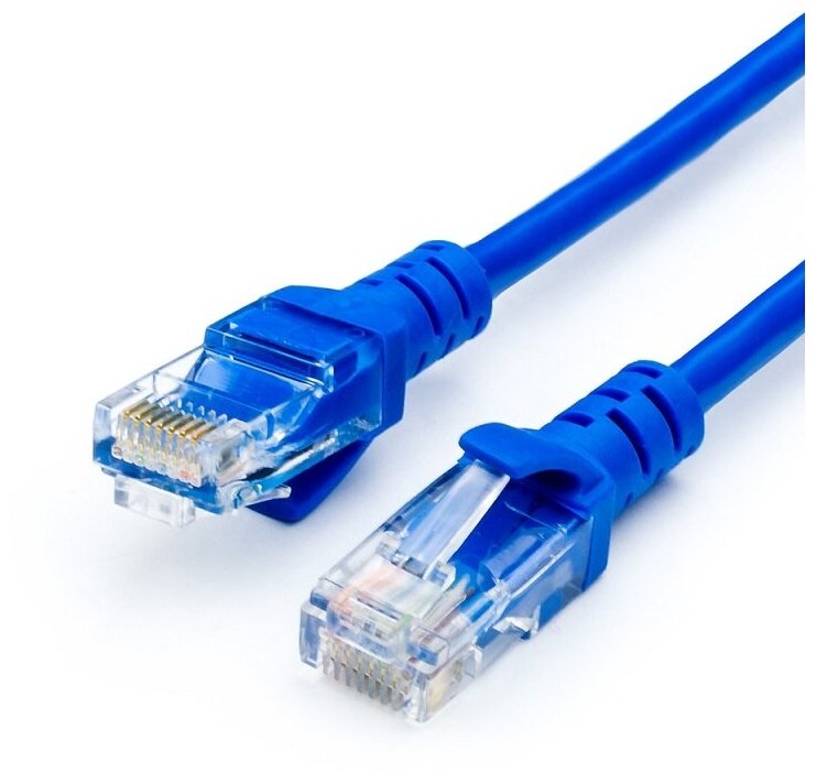 Atcom / Кабель для интернета Патч-корд UTP AT9160 RJ45, CAT.5e, 1 m синий