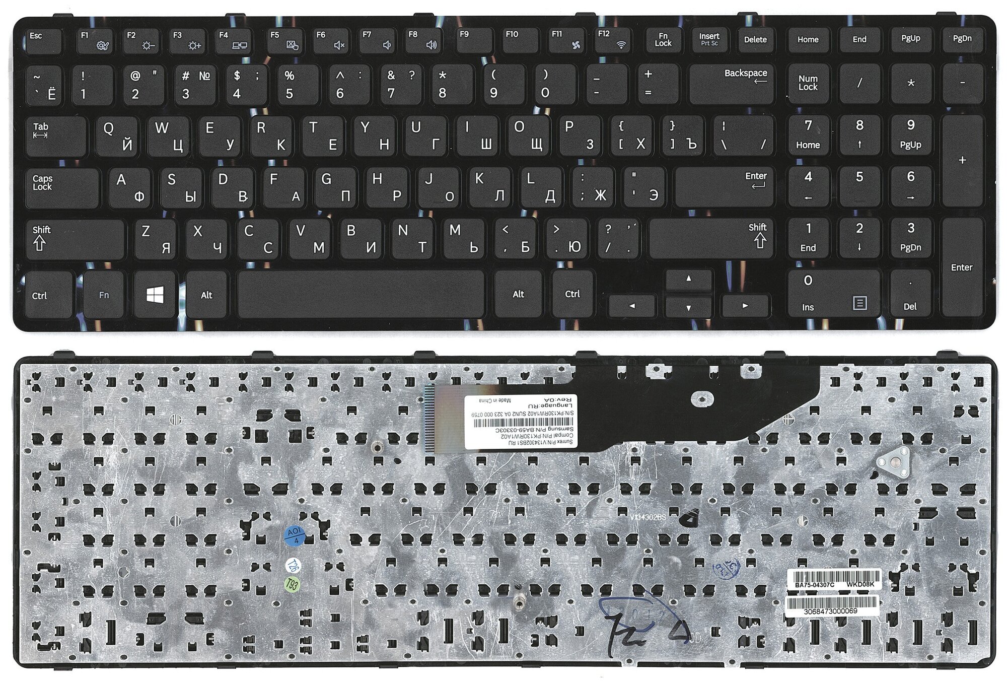 Клавиатура для ноутбука Samsumg NP350E7C-S04RU черная с рамкой 2170₽