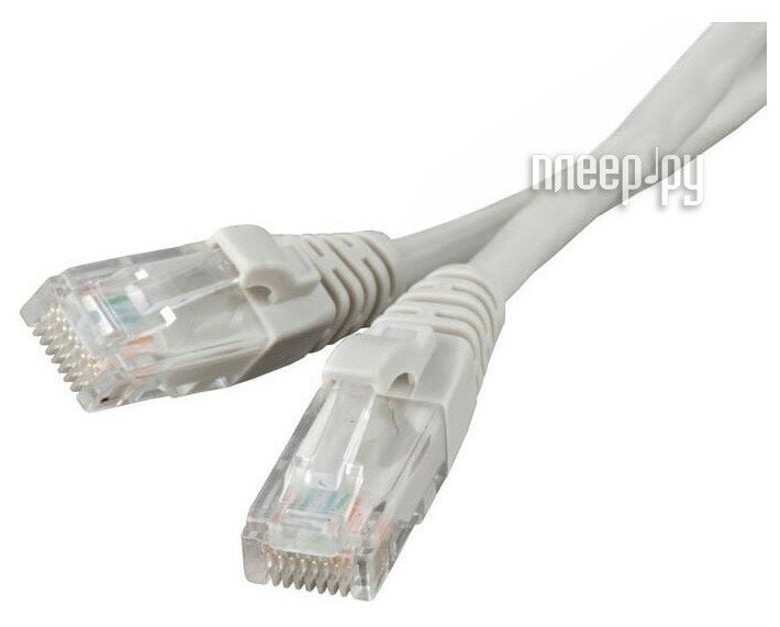 Кабель для подключения интернета LAN коммутационный шнур патч-корд витая пара UTPCat5E RJ45 10 метров RIPO серый 003-300027