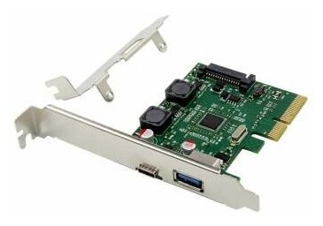 Контроллер PCIe x4 v3.0 (Asmedia ASM3142), + LP | USB 3.2 Gen2x1, Type-C + USB-A | ORIENT AM-U3142PE-AC