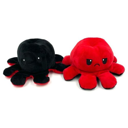фото Мягкая игрушка вывернушка, осьминог красно-черный. sb