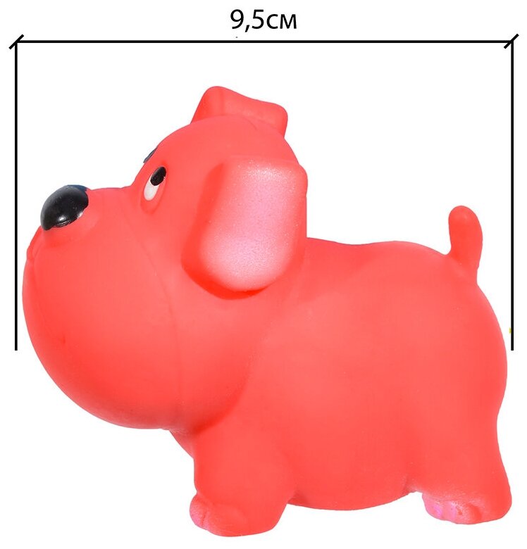 Yami-Yami Игрушка Милый мопс для собак, 9.5 см, красный - фотография № 2