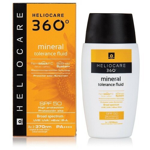 Солнцезащитный минеральный флюид с SPF50 для чувствительной кожи Heliocare 360º Mineral Tolerance Fluid Sunscreen SPF 50 50 мл.