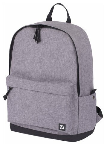 Рюкзак BRAUBERG универсальный сити-формат "Grey Melange" с защитой от влаги 43х30х17 см, 1 шт