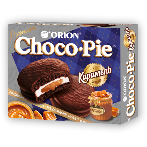 Пирожное Orion Choco Pie Dark Caramel, 360 г, 12 шт. в уп.