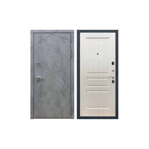 Входная металлическая дверь Рекс 13 ФЛ-243 (Бетон тёмный / Лиственница беж)