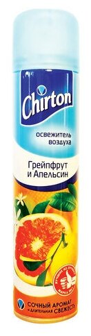 Набор 6 шт! Освежитель воздуха аэрозольный 300 мл, CHIRTON (Чиртон), "Грейпфрут и апельсин"