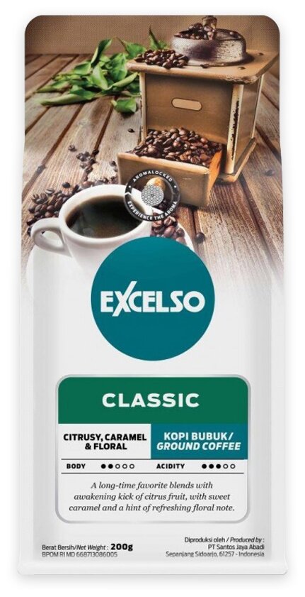 Кофе обжаренный молотый Excelso Classic 200g - фотография № 1